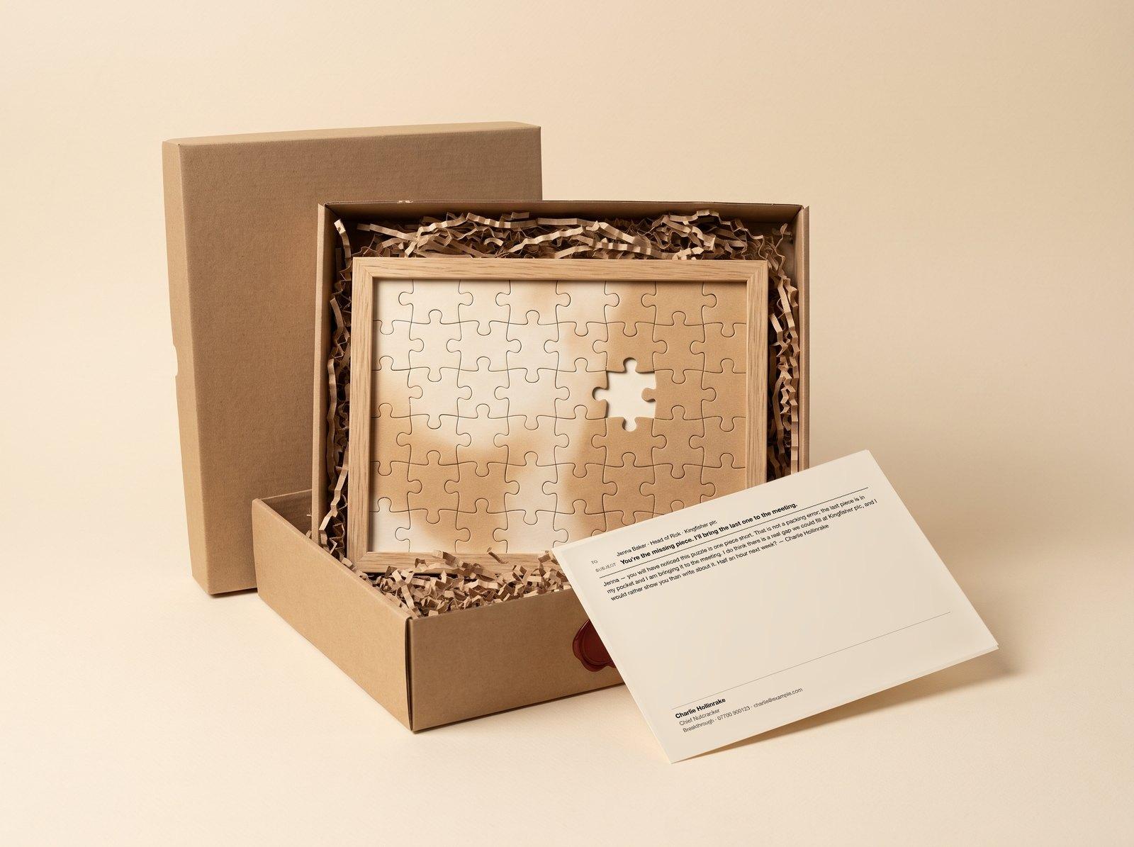 The Missing Piece — You're the missing piece. I'll bring the last one to the meeting.