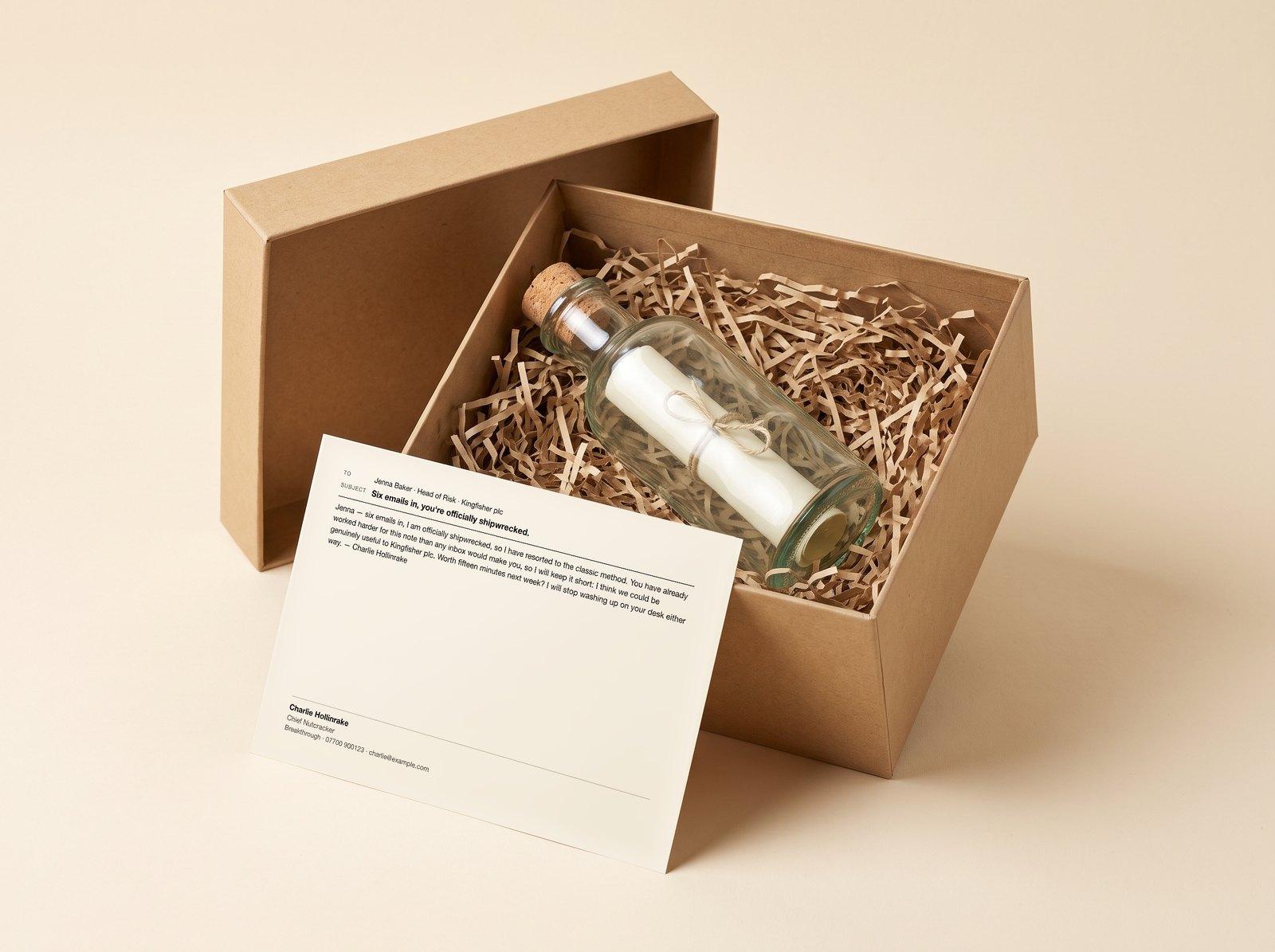 The Message in a Bottle — Six emails in, you're officially shipwrecked.